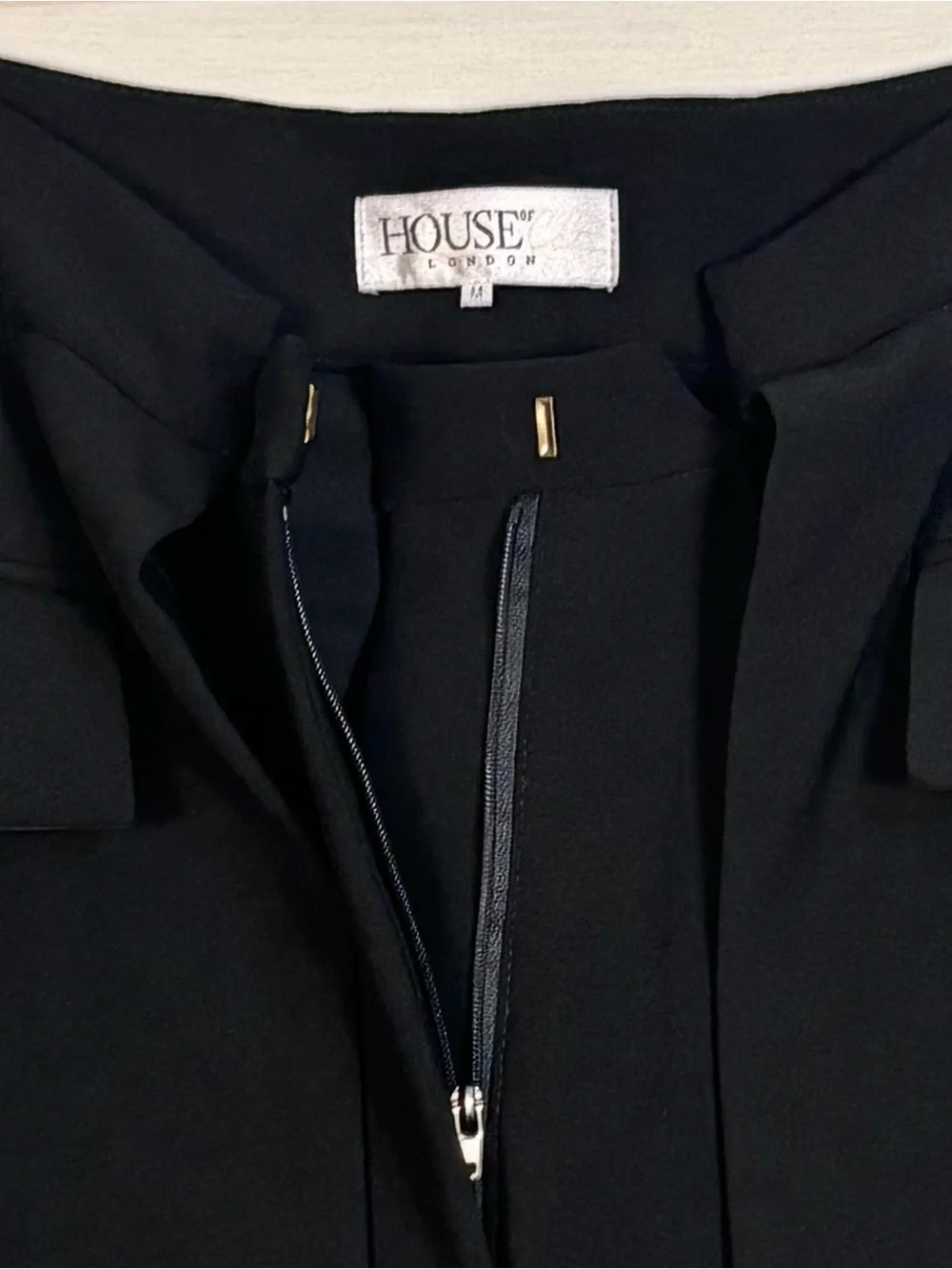 House of CB Alicia Black Peplum Overlay Tapered Pants Size Medium